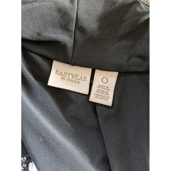 Women's Easywear By Chico's Open Front Cardigan Size 0 Black White Dots Jacket - Picture 5 of 6